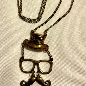 Betsy Johnson necklace hat,glasses & mustache